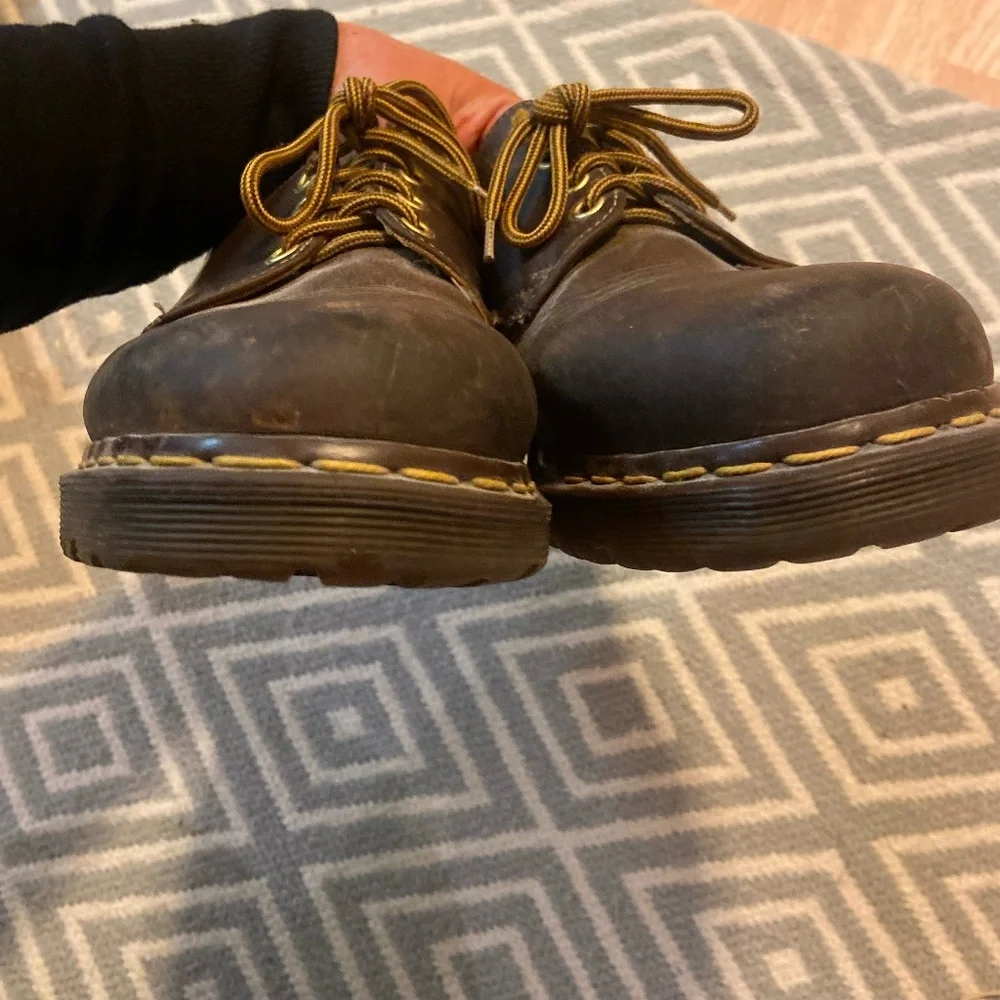 Dr. Martens Made in England Brown Leather Lace-Up Shoes